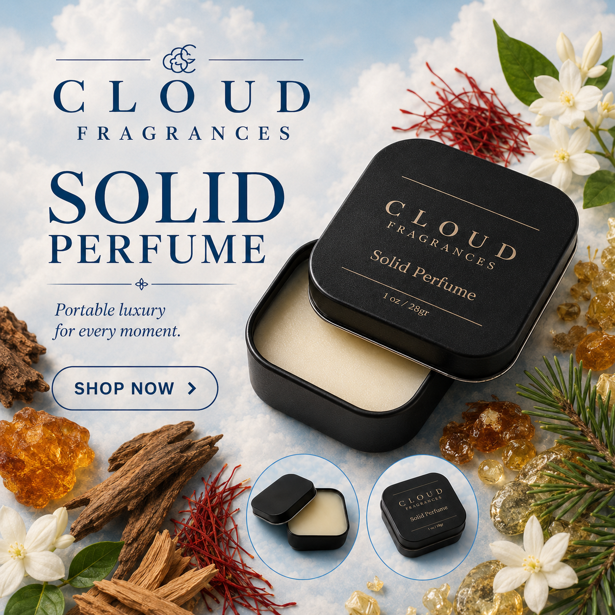 Solid perfume strong and long-lasting - Luxury Perfume Scents - 1 oz