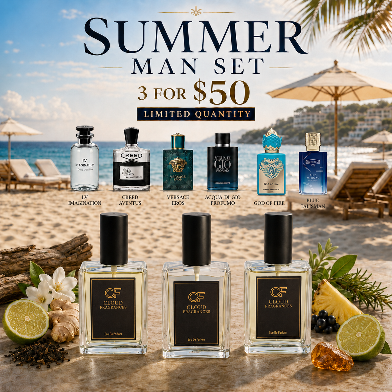 Summer Man Set – Choose Any 3 Men’s Fragrances for $50